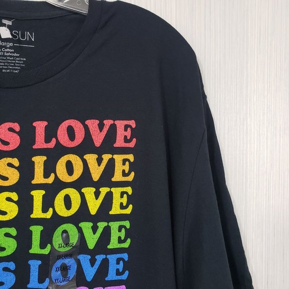 Fifth Sun NWT rainbow Love is love graphic short sleeve shirt - Picture 6 of 6